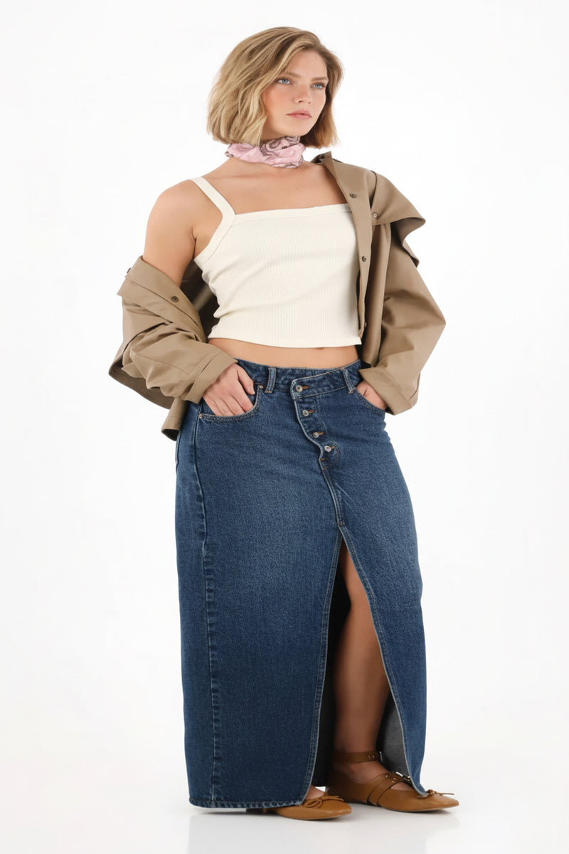 FALDA JEAN LARGA