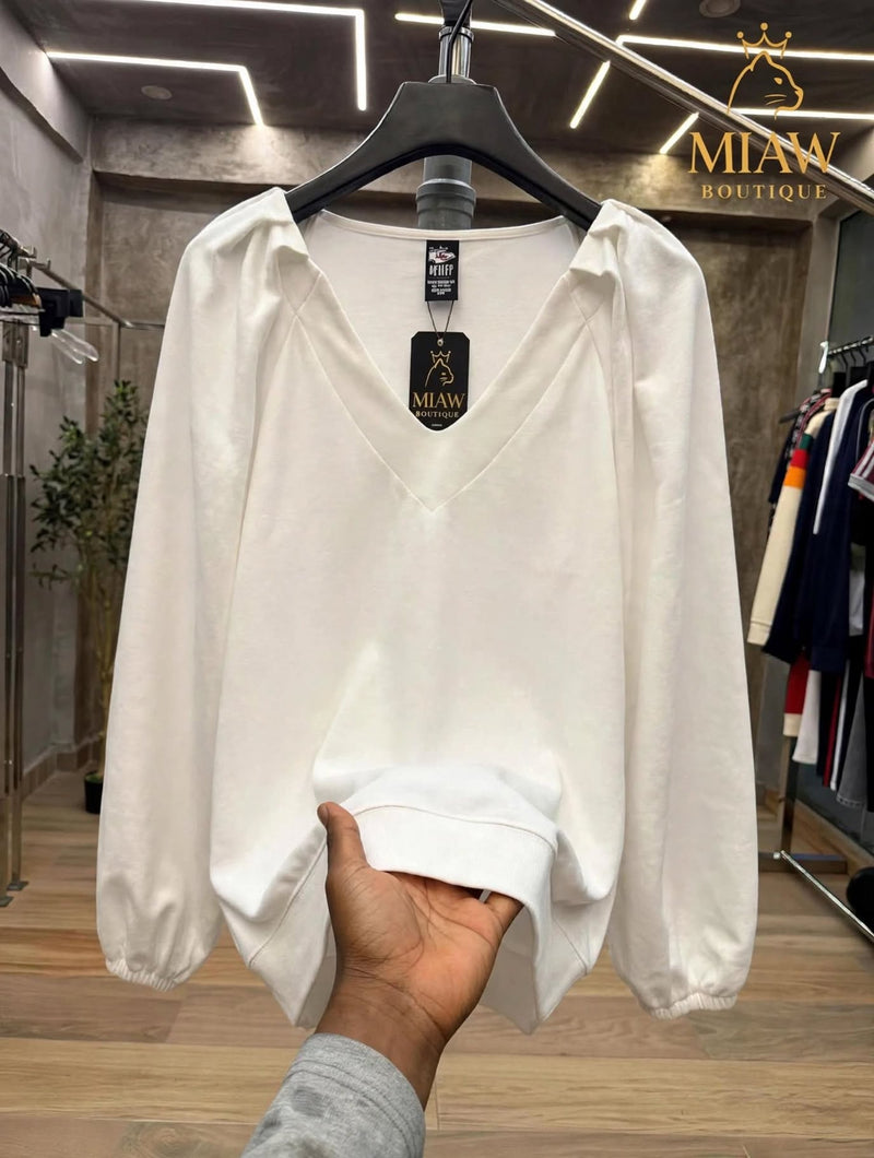 SUDADERA BLANCO CRUDO CASUAL
