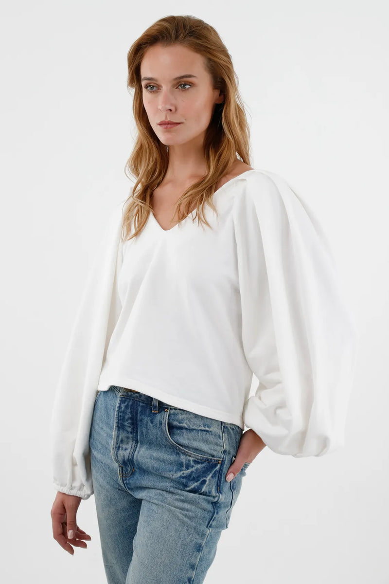 SUDADERA BLANCO CRUDO CASUAL