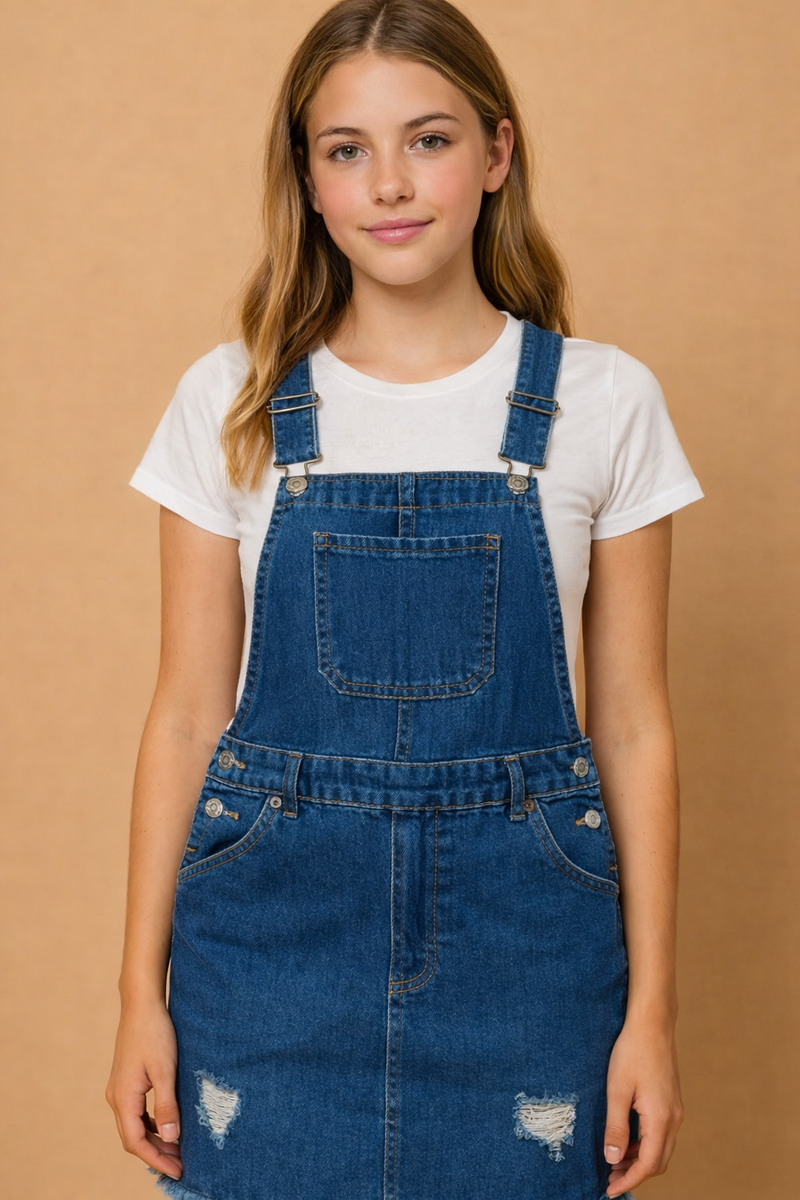 VESTIDO JARDINERA TIPO OVEROL DENIM