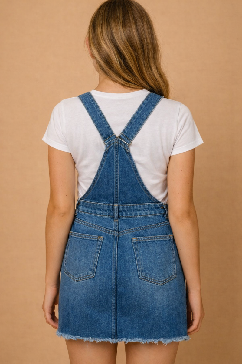 VESTIDO JARDINERA TIPO OVEROL DENIM