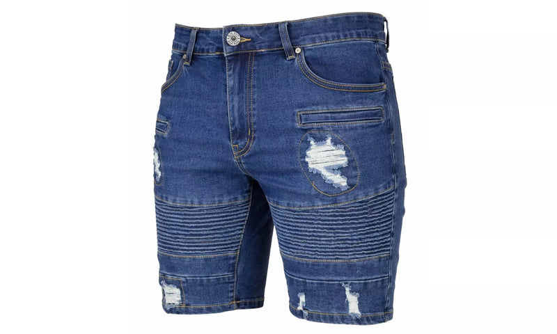 Denim moto Jean short