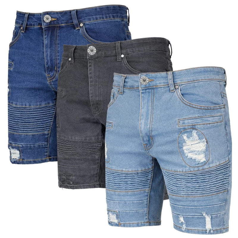 Denim moto Jean short