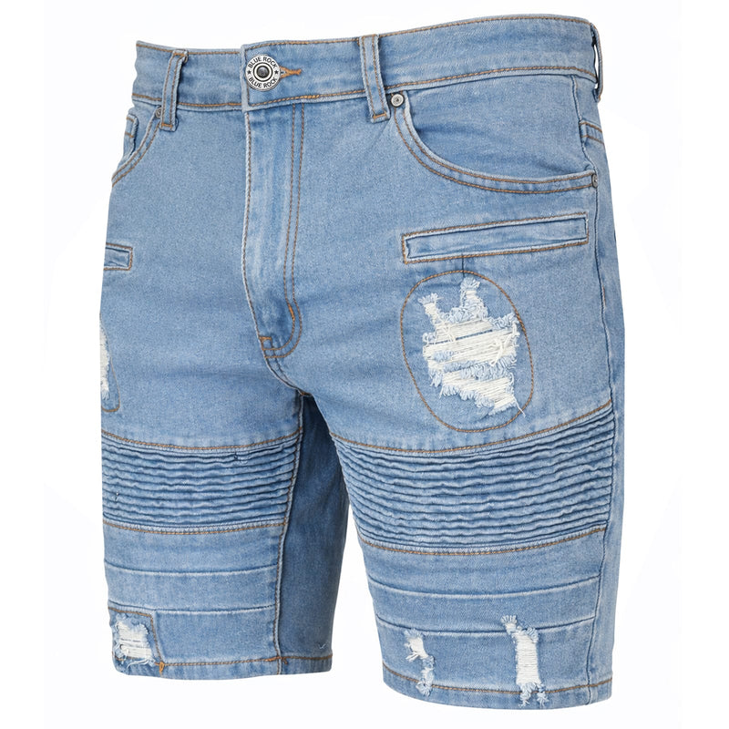 Denim moto Jean short