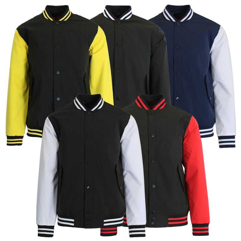 Chaqueta Universitaria Varsity Negra para Hombre – Estilo Baseball Casual
