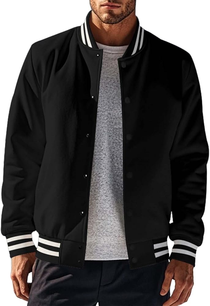 Chaqueta Universitaria Varsity Negro