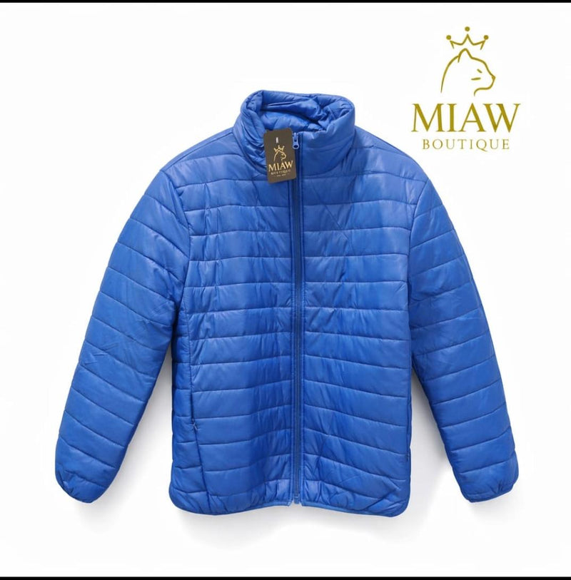Chaqueta Acolchada Azul Rey Unisex | Puffer Ligera con Cremallera