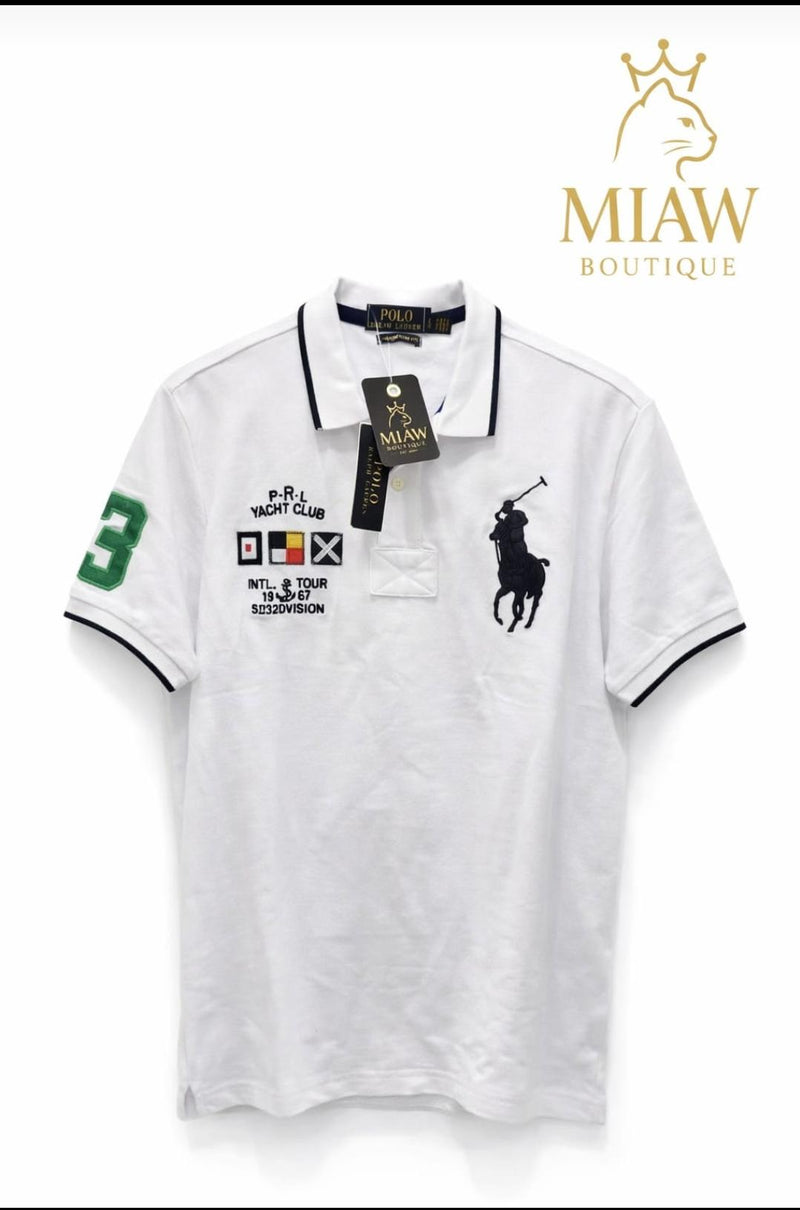 Polo Hombre Blanco Estilo Yacht Club | Camiseta Tipo Polo Premium