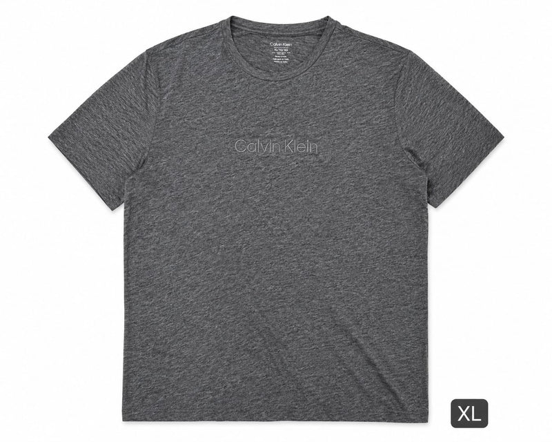 Calvin Klein Liquid Touch Embroidered Logo T-Shirt (Camiseta Gris Jaspeado con Logo Bordado Minimalista de Calvin Klein)