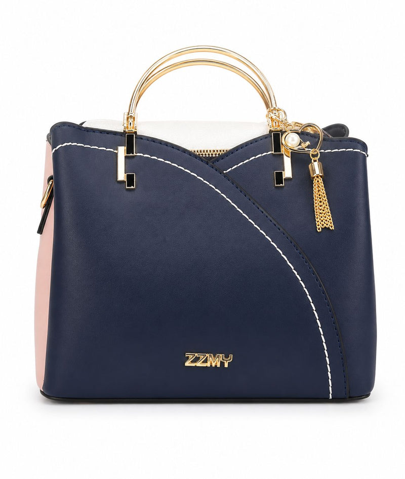 Bolso Elegance Navy Rose ZZMY | Bolso de Mano Premium para Mujer