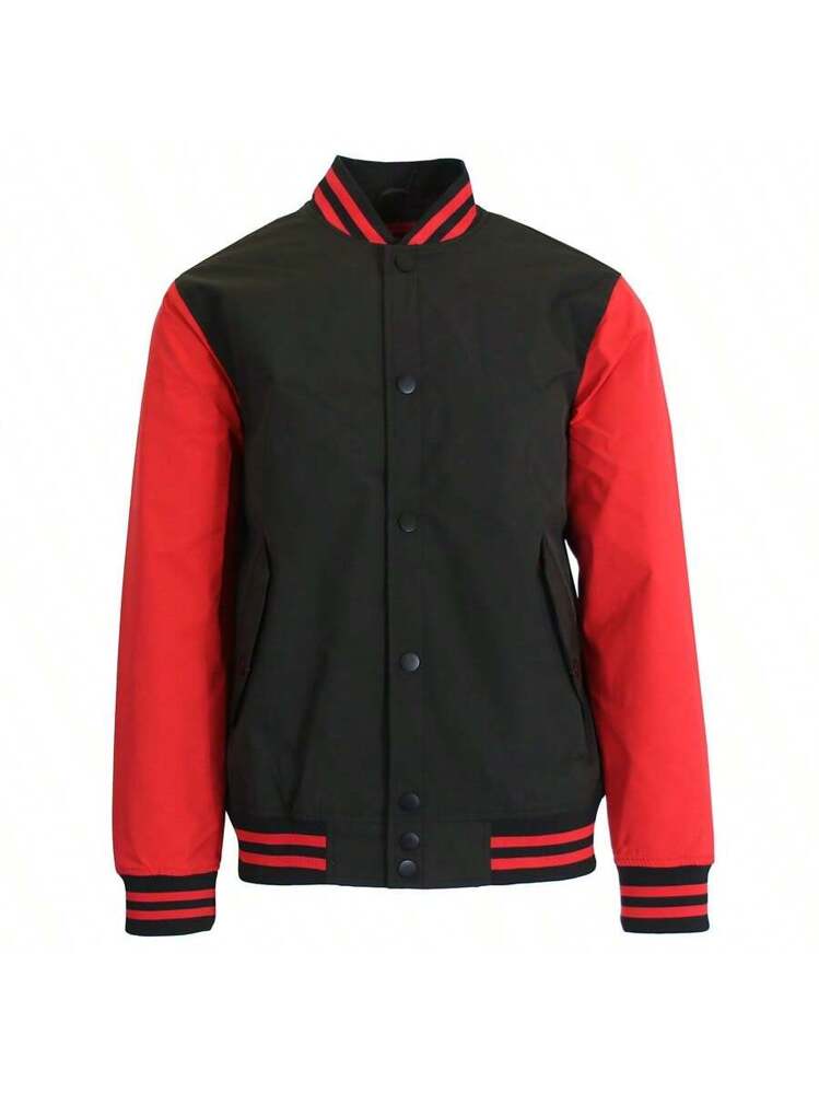 Chaqueta Universitaria Varsity Negra para Hombre – Estilo Baseball Casual