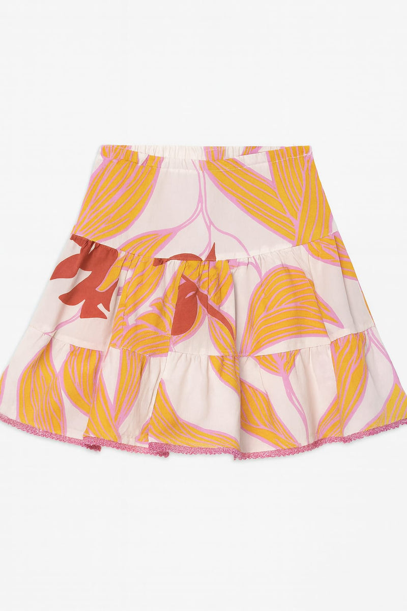 FALDAS PLANO ESTAMPADO ORQUIDEA