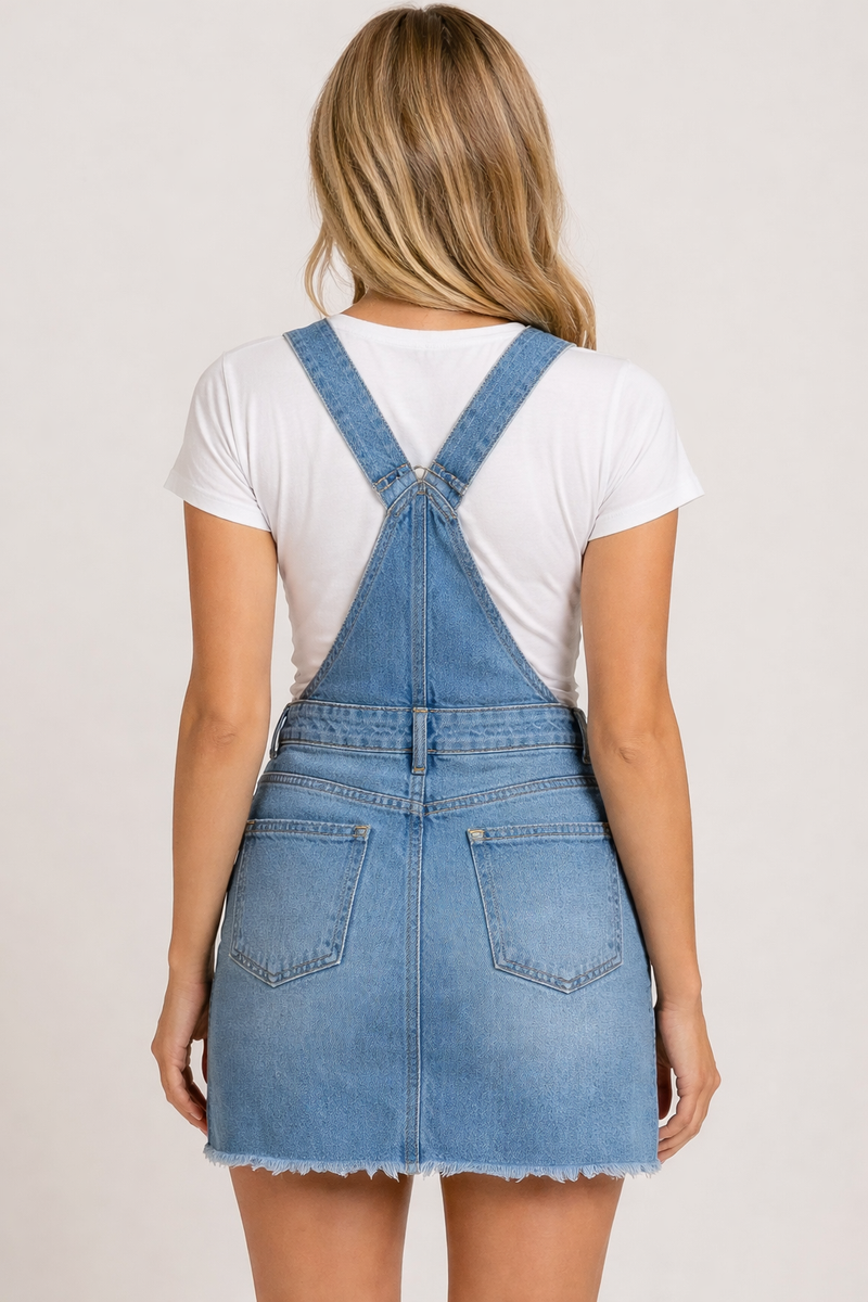 VESTIDO JARDINERA TIPO OVEROL DENIM
